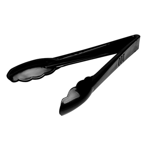 Walco T9999 9-Inch Fine Black Polypropylene Scalloped Food Tongs