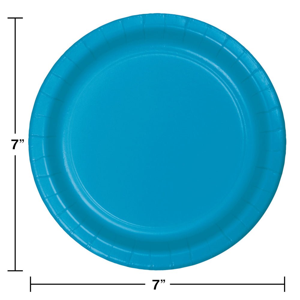 Creative Converting 7-Inch Round Turquoise Disposable Paper Dinner Plates