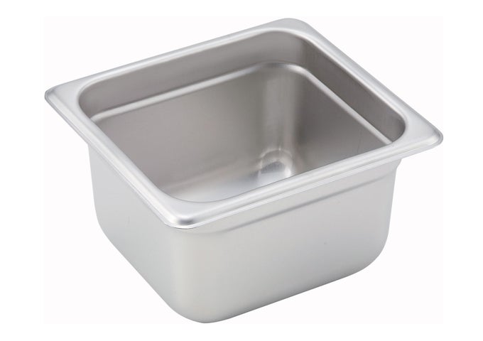 Winco 1/6 Size 4' Stainless Steel Anti - Jamming Steam Table Pan SPJH - 604