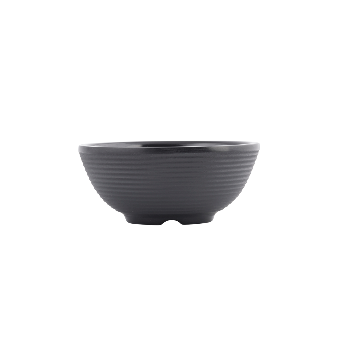 Tablecraft RAM2RBK 2-Ounce Round Ribbed Black Melamine Foodservice Dishware