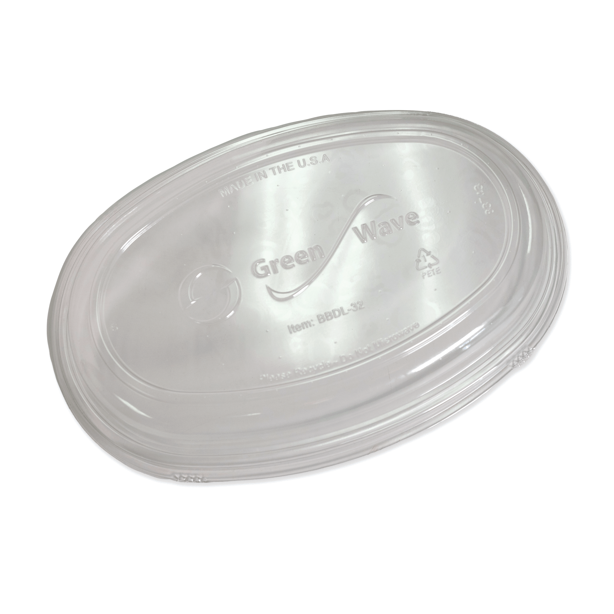 Greenwave Oval Dome Lid for 32-Ounce Burrito Bowl - Ideal for Commercial Kitchens