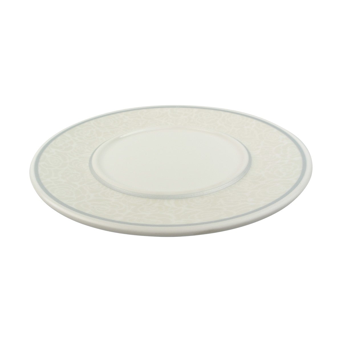 8.25-Inch Gray Melamine Roses Plate (EGS D0004-ROS) for Foodservice